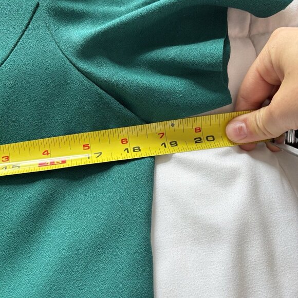 Vintage 80s 90s Blazer Womens Size 10P Blue Teal Buttons Short Sleeve Collared - Picture 6 of 7